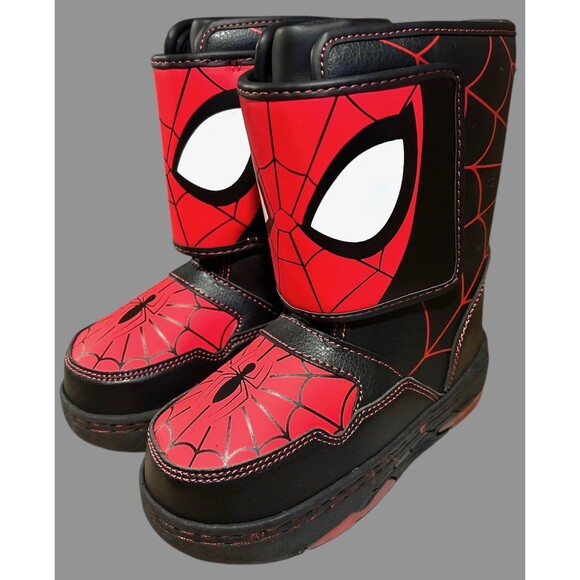 Marvel Spider-Man Snow Boots Toddler Size 8 Light Up NEW - Picture 5 of 8